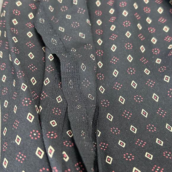 Rayon Fabric Black with Small Geometric Pattern 47" W x 45" With Long Tail - Picture 3 of 4